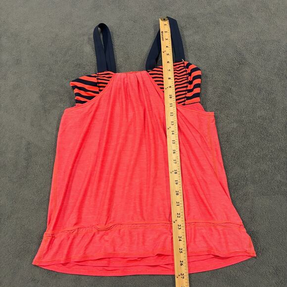 Lululemon Run Back On Track Orange Built In Sports Bra Tank Top Women's Size 10 - Picture 2 of 10